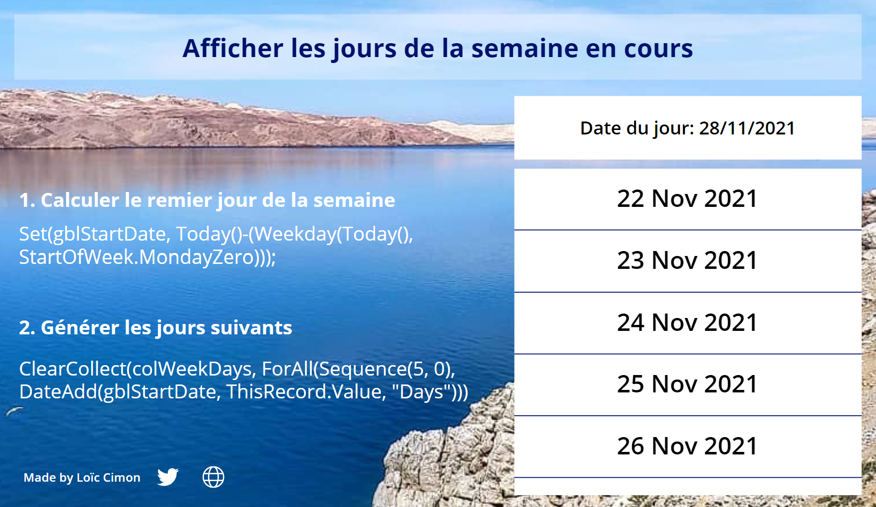 Example d'utilisation des formules