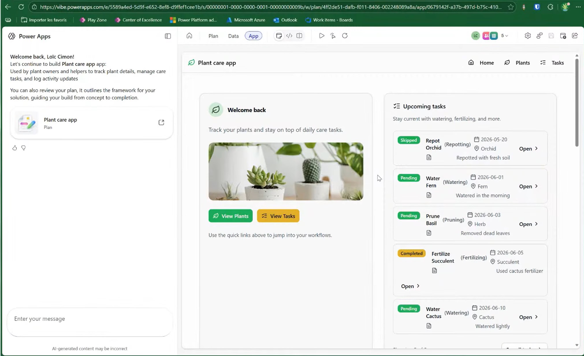 L&rsquo;application finale